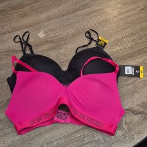 Joe Boxer Vibrant Pink and Classic Black Bras